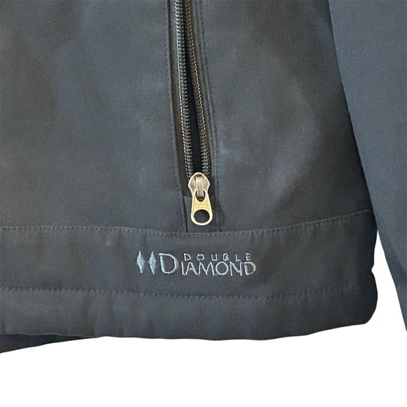 Double Diamond Men's Black Softshell Jacket Size L Water-Repellent - Picture 9 of 11